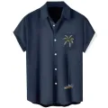 Summer Men'S Casual Shirt Coconut Print Short-Sleeved Shirt Ropa Hombre. 