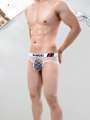 2PCS  Solid color  mesh simple plaid  Men's low waist seamless semi transparent brief. 