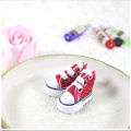 1Pair Fashion 5cm Length Doll Shoes 1/6 Scale Mini Sneakers Denim Canvas High Top Plimsolls Playing House Handmade Props Toys. 