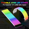 Jumpeak Flexible RGB LED Light Strip Bar ARGB Board Cover For Computer Power Supply ATX 24PIN GPU Video Card Cables And Case. 