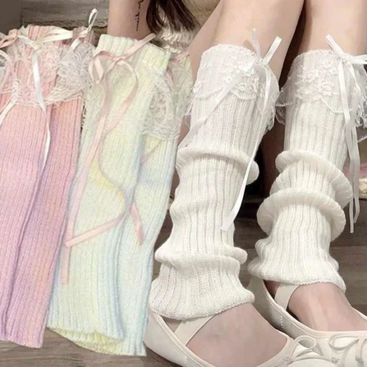 2025%20New%20Woman%20Leg%20Warmers%20Autumn%20and%20Winter%20Ribbon%20Lolita%20Black%20Knee%20Warmers%20Long%20Socks%20JK%20Knitted%20Girl%20White%20Leg%20Warmers%20-%20Image%202