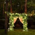 1pc 20 LED Green Leaf Fake Plants String Light Battery Powered Waterproof String Light For Wall House Room Office Birthday Decor. 