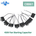 5PCS CBB61 Fan Capacitor 450V 0.8uF 1uF 1.2uF 1.5uF 2.0uF 3.0uF 4.0uF 4.5uF 5.0uF 6.0uF 7.0uF 8.0uF 10uF Starting Capacitors Kit. 