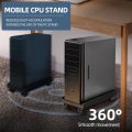 Adjustable Mobile CPU Stand, Ventilated Computer Tower Stand PC Tower Stand with 4 Caster Wheels Fits Most PC, Under Desk Holder. 