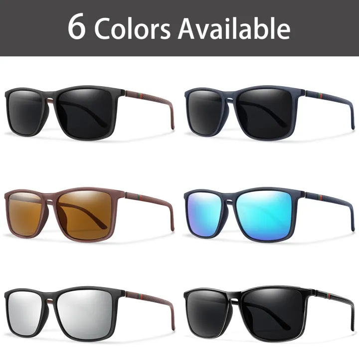 LOISRUBY%20Polarized%20Fishing%20Sunglasses%20Men%20Women%20Travel%20Angler%20Driving%20Cycling%20Male%20Eyewear%20UV400%20Square%20Vintage%20with%20Case%20-%20Image%204