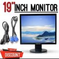 19 Inch Monitor with power cable and vga cable | 19 inch monitor. 