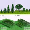 50Pcs Plastic Model Train Miniature Tree Scenery DIY Outdoor Landscape Railroad Building Landscape Sand Table Models decoration.
