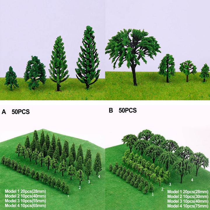 50Pcs%20Plastic%20Model%20Train%20Miniature%20Tree%20Scenery%20DIY%20Outdoor%20Landscape%20Railroad%20Building%20Landscape%20Sand%20Table%20Models%20decoration%20-%20Image%203