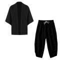 Graffiti Cartoon Print Open Front Kimono Cardigan Colorful Abstract Art Casual Loose Three Quarter Sleeve Hip Hop Streetwear.