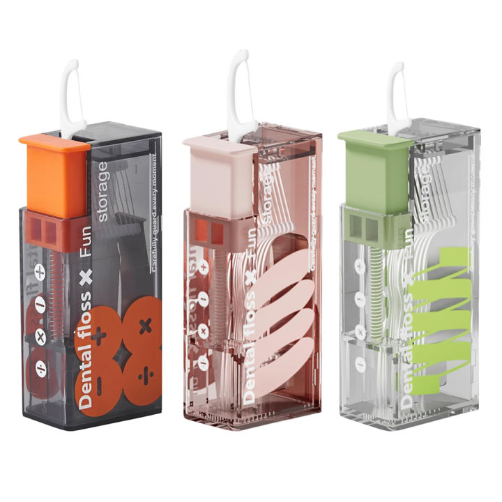 Auto Dental Floss Dispenser Small Hilo Portable Floss Picks Storage Box Refillable Toothpicks Teeth Cleaning Tool Tooth Pick