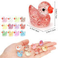 ~Glitter Miniature Resin Duck Mini Tiny Ducks for DIY Garden Micro Landscape Aquarium Potted Dollhouse Decoration Decor.