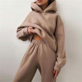 Women's Tracksuit Suit Autumn Fashion Warm Hoodie Sweatshirts Two Pieces Oversized Solid Casual Hoody Pullovers Long Pant Sets. 