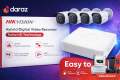 Hikvision 4 Camera CCTV Set with DVR | Turbo HD Security System | 500gb Hard Drive | Power Supply & Wire Included | Home & Office Surveillance Nepal. 