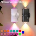 Motion Sensor LED Wall Light Tricolor RGB Rechargeable Double-head Magnetic Spotlight For Bedroom Hallway Stair Ambient Lightin. 