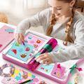Jewelry Makeup Kit for Kids Magic Book  DIY Handmade Rings Bracelets Pretend Play Princess Girl's Birthday Xmas . 
