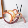 Arch Bridge Rainbow Wooden Building Blocks Stacking Games Color Cognitive Kids Montessori Educational Wood Toys for Children. 