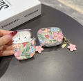 Bluetooth Earphone Case Bag For AirPods 4 Pro2 Flower Cases for Apple AirPods 1 2 3 Pro 2nd Protector Cover Hook.