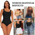 Women's Wide Strap Tummy Control Shapewear Bodysuit Comfortable Non-Slip Fitness Wear for Abdomen Toning Stylish Daily Wear Outf. 