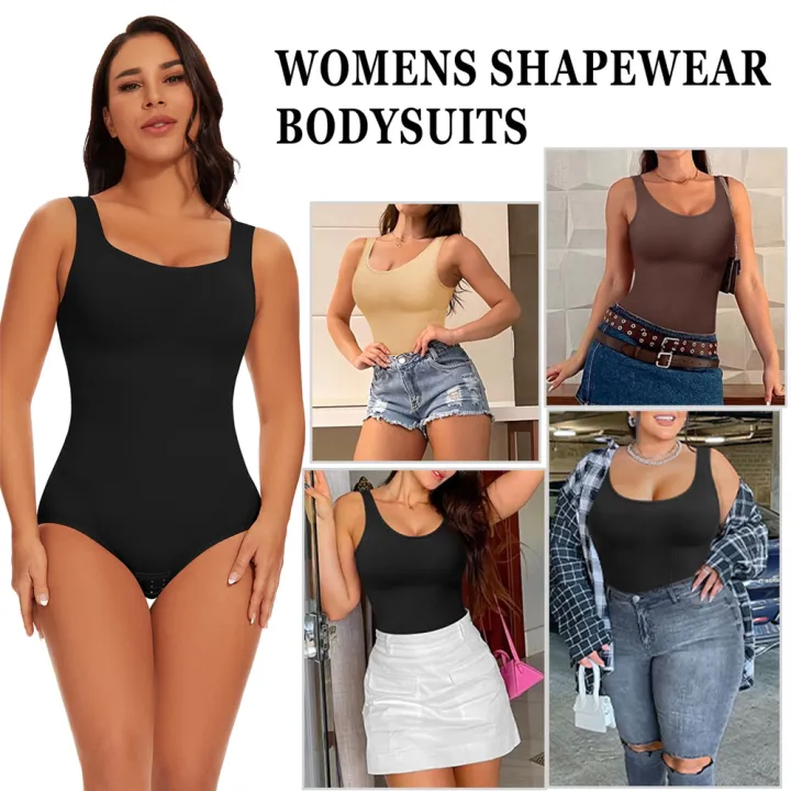 Women's%20Wide%20Strap%20Tummy%20Control%20Shapewear%20Bodysuit%20Comfortable%20Non-Slip%20Fitness%20Wear%20for%20Abdomen%20Toning%20Stylish%20Daily%20Wear%20Outf%20-%20Image%207