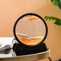 3D Sandscape Moving Sand Art Picture Round Glass Deep Sea Hourglass Quicksand Craft Flowing Sand Painting Office Home Decor Gift. 