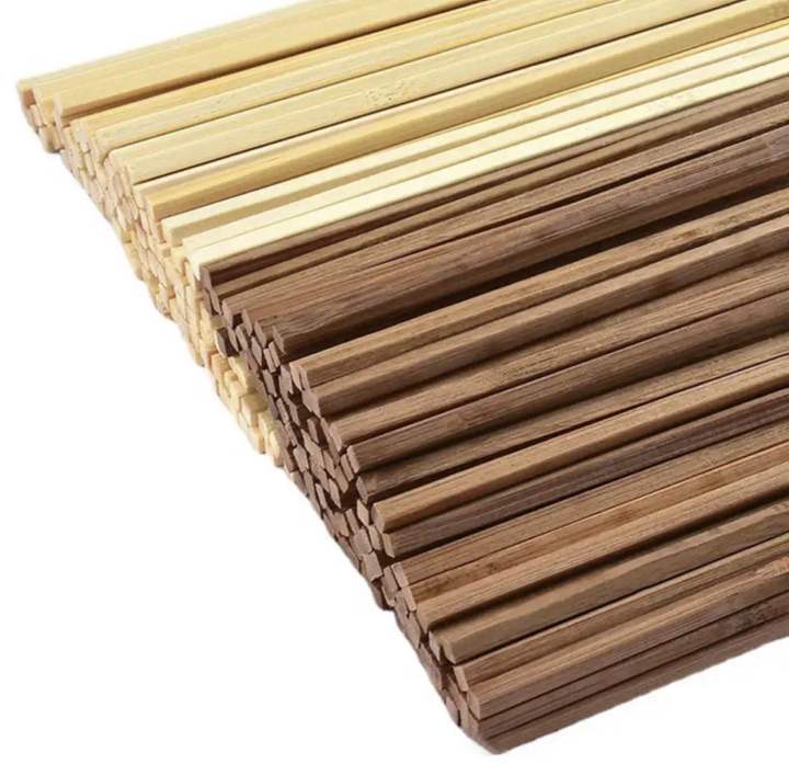 50pcs Soft Wood DIY Wooden Strip Craft Square Light Wood Handcrafted Logs Soft Wood Clear Texture Easy to Cut