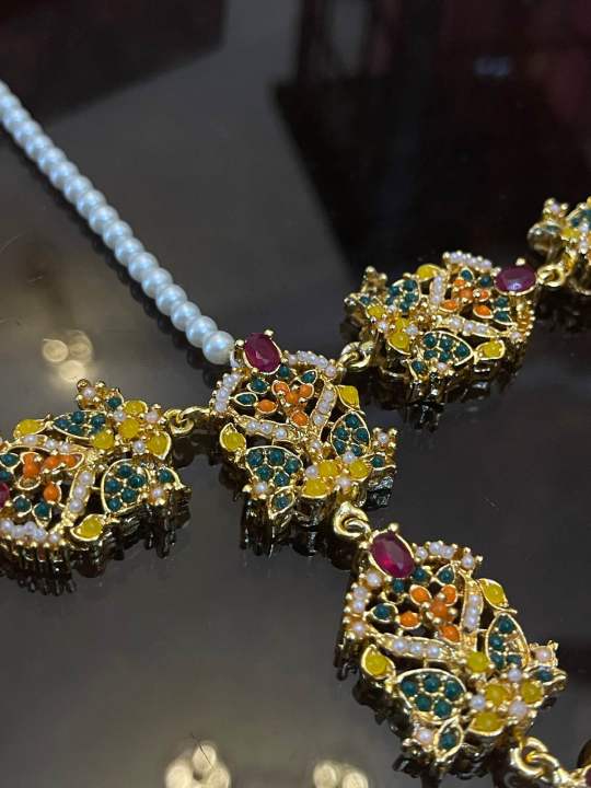 Stylish%20Wear%20Multi%20Stones%20Work%20Sheesh%20Patti%20Mathapatti%20-%20Image%203