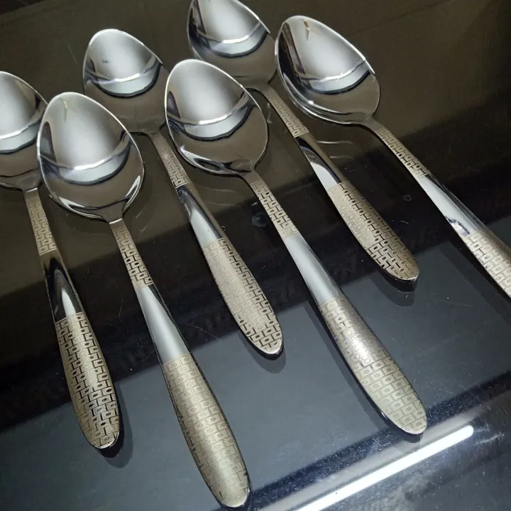 Stainless%20Steel%20Table%20Spoons%20with%20Laser%20Check%20Design/Laser%20Flower%20Design(Set%20of%206)%20-%20Image%205