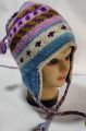 Woolen Ear Flap Cap/Topi with inner fleece. 
