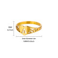 Fashion Hollow Initial Letter Heart Rings For Women Gold Color Stainless Steel A-Z Letter Ring Aesthetic Wedding Jewelry . 
