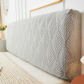 1pc Jacquard Bed Headboard Cover Solid Color Elastic Bed Head Slipcover Leaves Printed All-inclusive Bed Backrest Cover Bedroom. 