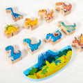 Wooden Animal Dinosaur Building Stacking High Balance Blocks Montessori Toy for Kids Cartoon Jigsaw Puzzle Educational . 