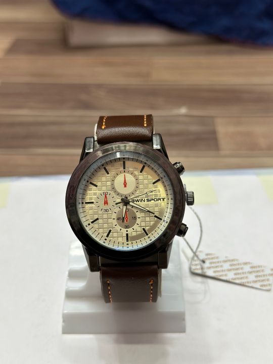 Awin Sports Gents Watch leather Strap