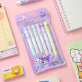 6Pcs Sanrio Hello Kitty Highlighter Pen Set Kawaii Kuromi Melody Cinnamoroll Art Fluorescent Markers Pens School Office Statione. 