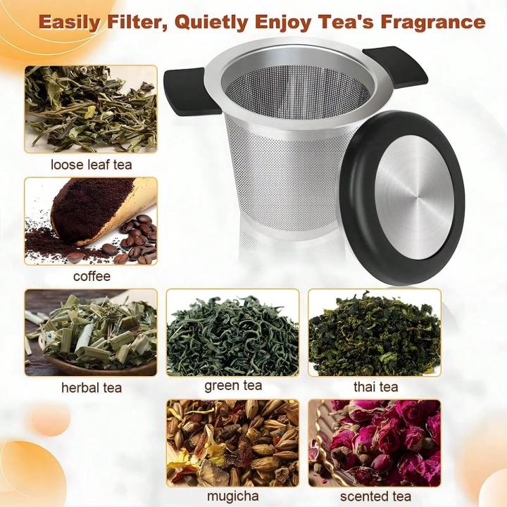 Leeseph%20Tea%20Infuser%20with%20Handle%20,%20Stainless%20Steel%20Tea%20Diffuser%20Fine%20Mesh%20Filters%20,%20Hanging%20On%20Teapots%20Mugs%20To%20Steep%20Loose%20Tea%20-%20Image%206