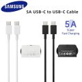 Original Samsung Type C To Usb C PD Cable 25w Super Fast Charging 35w, 45w , 65w,  5A For Galaxy S23 S22 S21 S20 Note20 Tab S8 A53 5G A54 A34. 