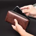 Men's Long Zipper Wallet High Quality Pu Leather Wallet For Men RFID Blocking Business Clutch Bag Credit Card Holder Purse Man. 