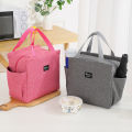 Lunch Bag Nylon Waterproof Thermal Insulation Large Capacity Double Side Pocket Portable Lunch Box Storage Bags Picnic Food Bags.