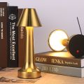 Rechargeable Metal Touch Table Lamp with 3-Level Brightness & Stepless Dimming | Warm, Natural, Cool Light Options. 