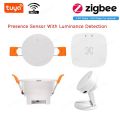 Smart Life Zigbee Human Presence Detector Tuya Wifi MmWave Radar Pir Montion Sensor With Luminance Detection For Smart Home. 