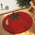 VIKAMA Creative Tomato Plush Carpet Absorbency Non-Slip Bathroom Floor Mat Bedroom Bed Side Carpet Home Decoration.