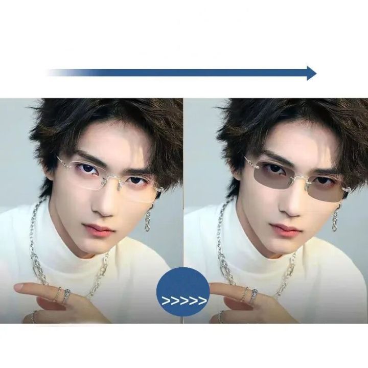 Photochromic%20Anti-blue%20Glasses%20Frameless%20Temperament%20Flat%20Lens%20Burst%20Glasses%20Men%20Sunglasses%20-%20Image%203