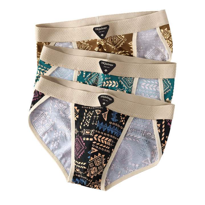 3pcs/set Men's Pure Cotton Briefs Fashionable  Men Underwear Comfortable Male Panties New Style Underwear Plus Size L-4XL