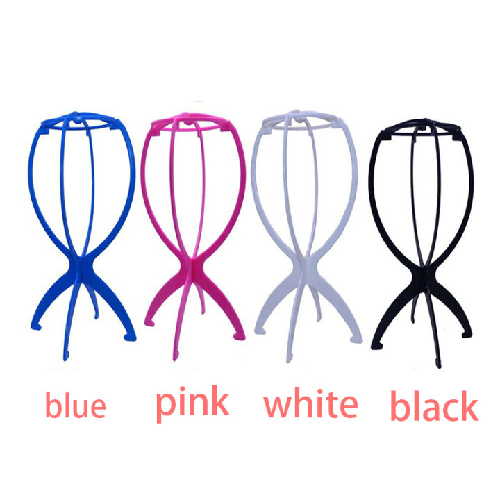 2PCS%20Folding%20Wig%20Stand%20Plastic%20Adjustable%20Portable%20Hat%20Display%20Stand%20Durable%20Mannequin%20Dummy%20Head%20Plastic%20Black,%20pink,%20blue%20-%20Image%203