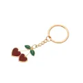 Cute Red Enamel Cherry Pendant Keychain for Women Girls Lovely Gold Color Fruit Keyring Keys Holder for Backpack Bag Gifts. 