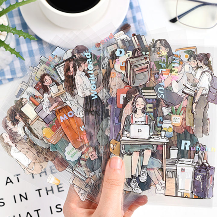 Mr. Paper 20Pcs/bag Character Scenic Sticker Book Cute Stationery Stickers Handbook Material Stickers DIY Creative Decoration