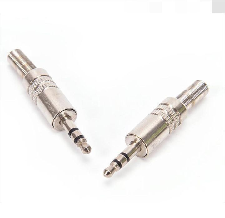 3 Pole Headphone Replacement 3.5mm Jack Male Plug Soldering Connector 2Ps