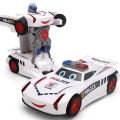 Children's Transformer Robot Car Toys Fun Electric Transformer Police Car Lights Car Robot Racing Toys 1-6 Years Old Boys Toys. 