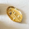 Golden Leaf Jewelry Plate Storage Plate Key Plate Creative Decoration. 