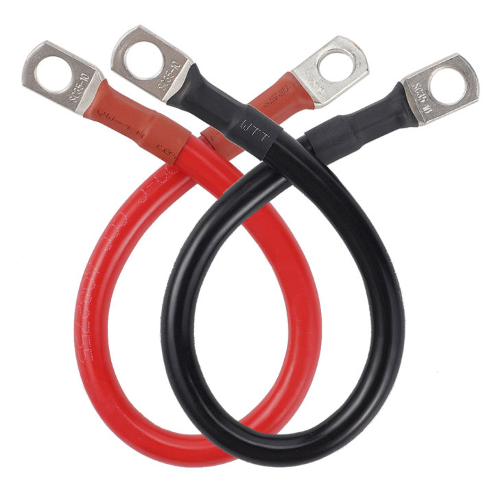 Battery Inverter Cable Set with Terminals 2AWG SC Stranded Copper Cord ...
