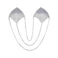1 Pair Rhinestone Nipple Pasties Stickers Women Multilayer Metal Chain Tassel Nipple Cover Reusable Nipple Cover For Party. 